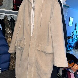 Cozy Tan Hooded Coat